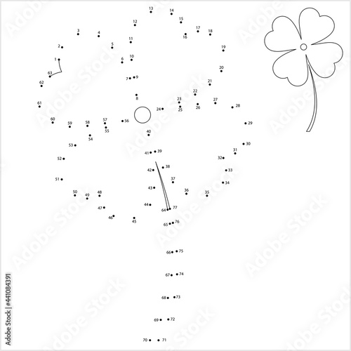 Clover Four Leaf Icon Connect The Dots M_2106001
