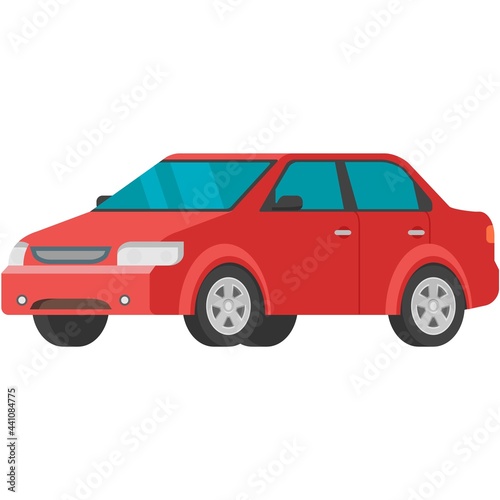 Fototapeta Naklejka Na Ścianę i Meble -  Red car vector illustration rent buy icon isolated