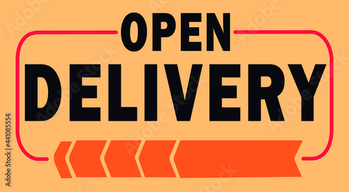 logo open delivery. Concepto de icono de entrega urgente, servicio, pedido, envío rápido, simbolo.