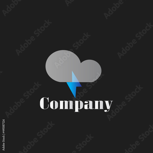 Cloud and thunder logo template