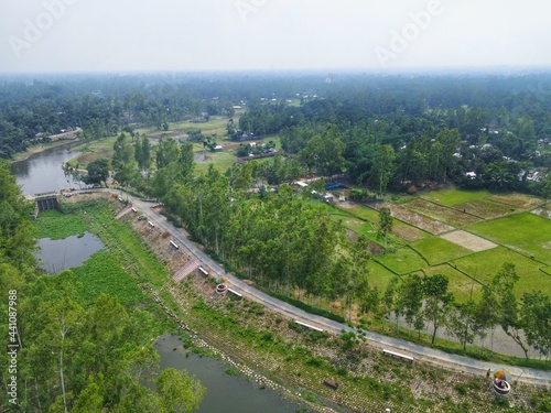 aerial view of river