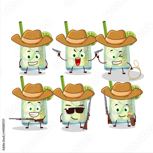 Cool cowboy guaro cartoon character with a cute hat