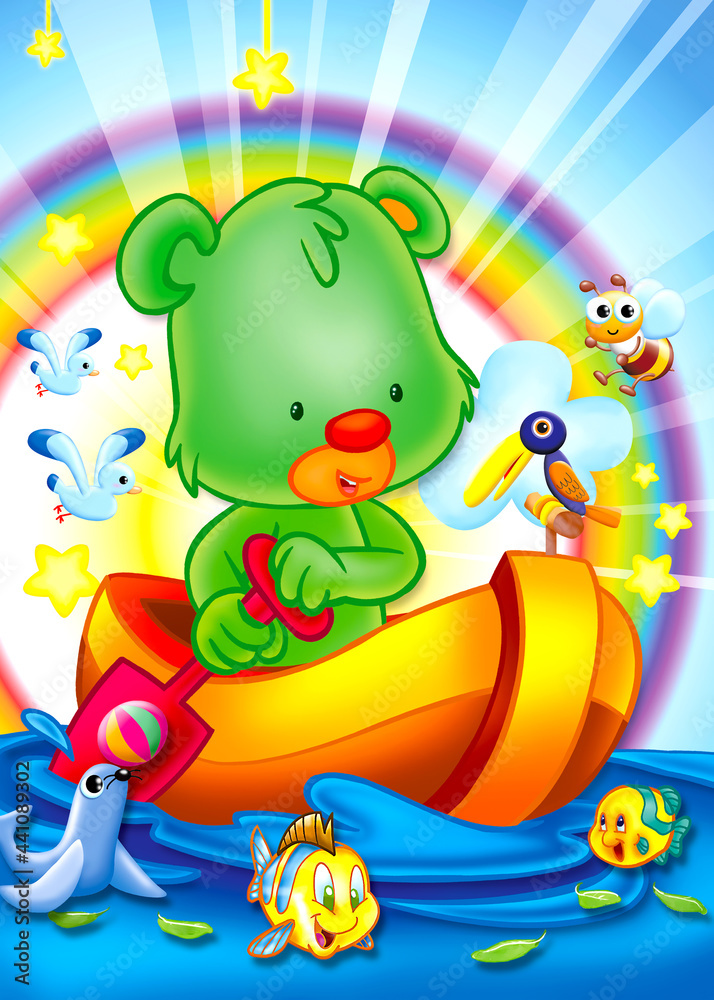 Obraz premium cute and colorful bear