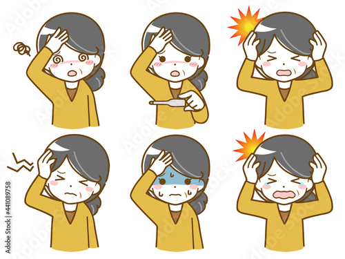 頭が痛い中年女性
