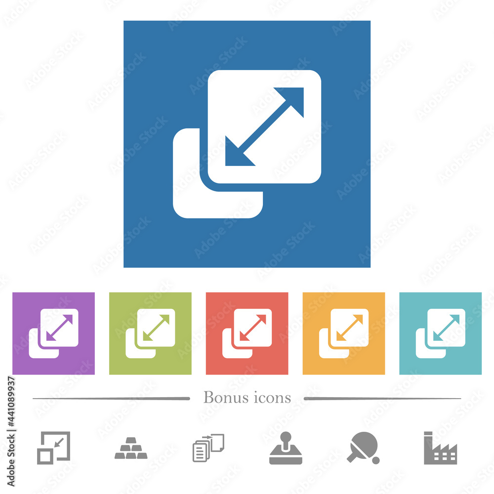 Resize element flat white icons in square backgrounds Resize element flat white icons in square backgrounds