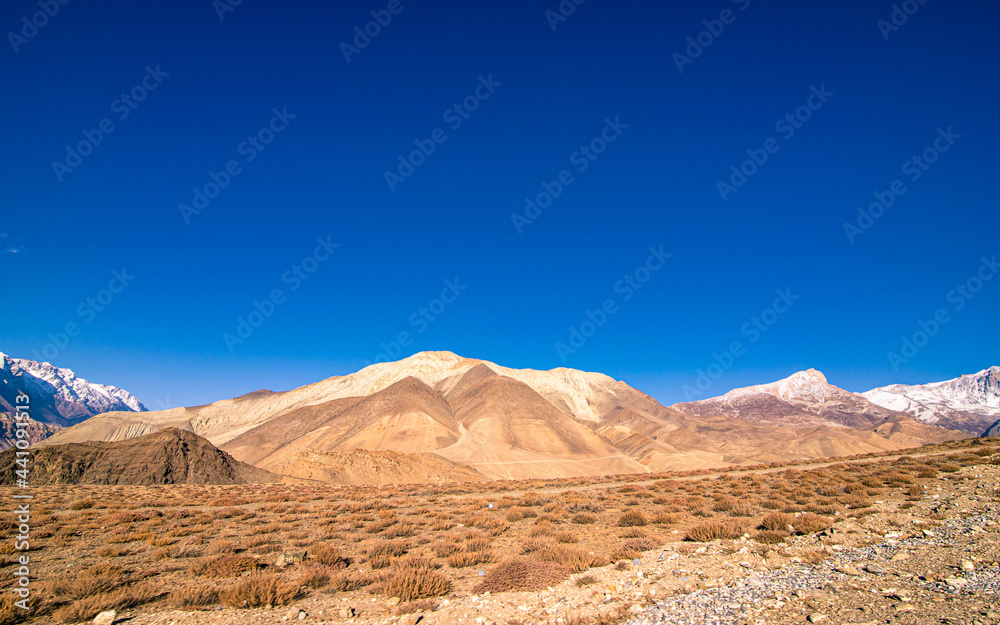 Beautiful Landscape view of desert hill from Mustang, Nepal.