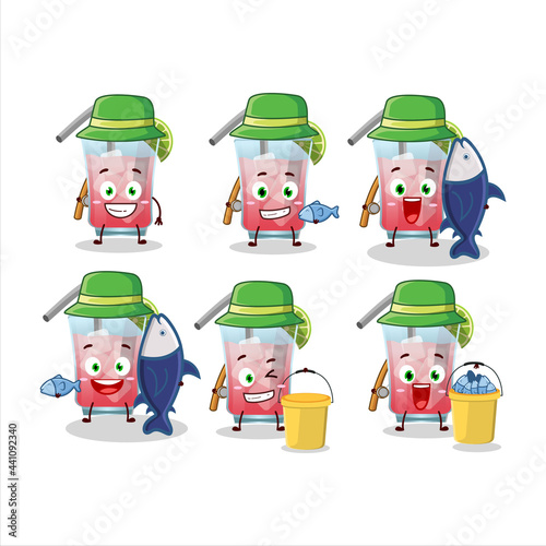 A fisherman hawaiian sea breeze cartoon picture catch a big fish