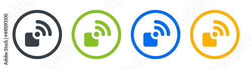 Wireless connectivity icon vector illustration. Connect with Wifi signal concept.