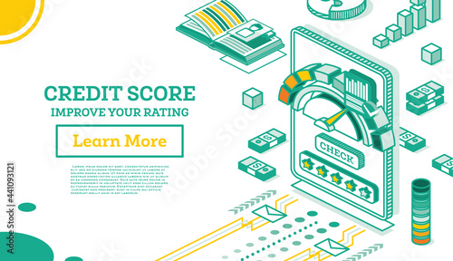 Isometric Mobile Application for Checking Personal Credit Score.