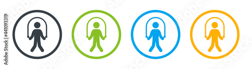 Man jumping with skipping rope icon vector illustration