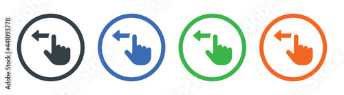 Swipe left icon vector illustration. Hand gesture symbol.