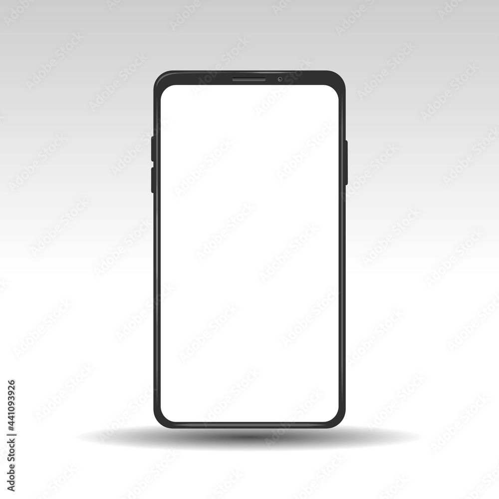 Phone mockup isolated on a gradient background. Vector illustration. Telephone, social media, technology, template, empty screen, space for design, realistic style. Phone mockup isolated on a gradient background. Vector illustration. Telephone, social media, technology, template, empty screen, space for design, realistic style.
