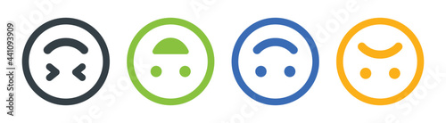 Upside down of emoticon icons set isolated on white background.
