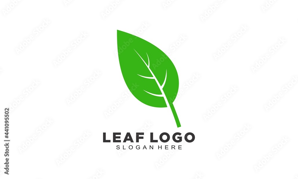 Green leaf vector logo