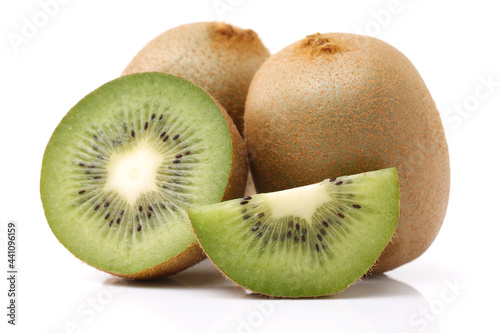 kiwi fruit on white background 