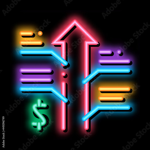 exchange rate appreciation neon light sign vector. Glowing bright icon exchange rate appreciation sign. transparent symbol illustration