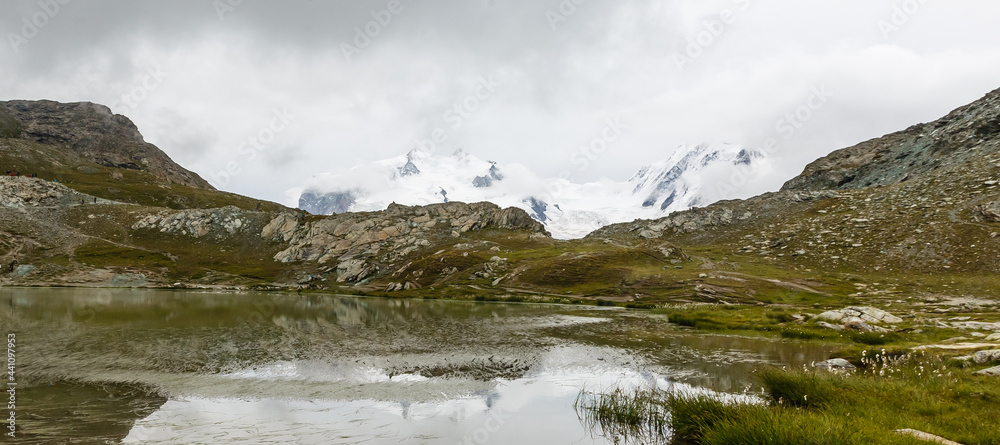 Amazing mountain landscape with cloudy sky, natural outdoor travel background. Beauty world.