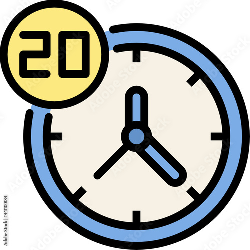 20 minutes color outline icon