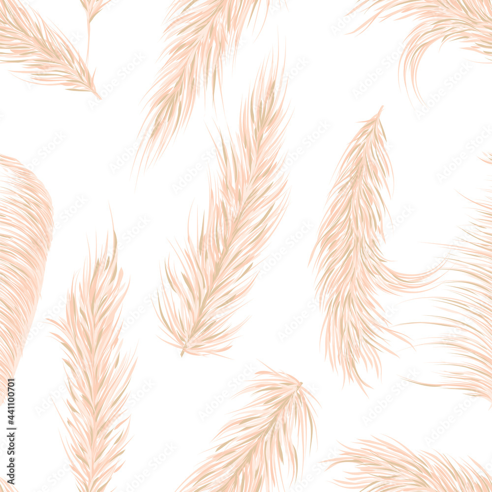 Beige pampas grass pattern