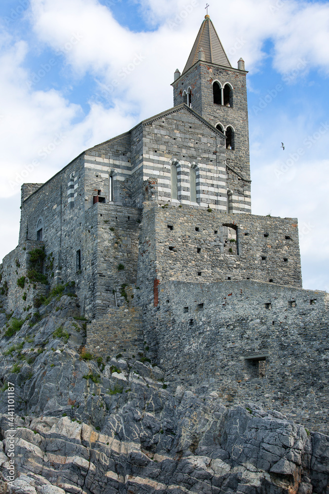 Medieval church of St. Peter, Portovenere, Cinque Terre; Italy