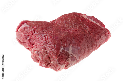 Raw chuck eye roast isolated on white