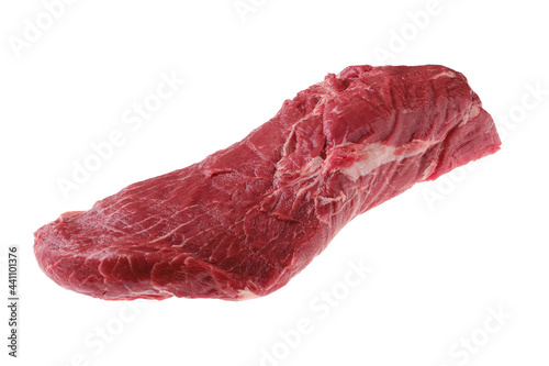 Raw beef tri-tip roast isoalted on white photo