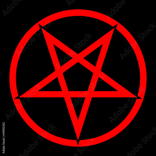 Ancient pagan symbol of the pentagram. Vector illustration