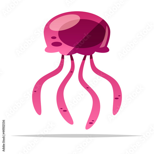 Cartoon jellyfish vector isolated illustration