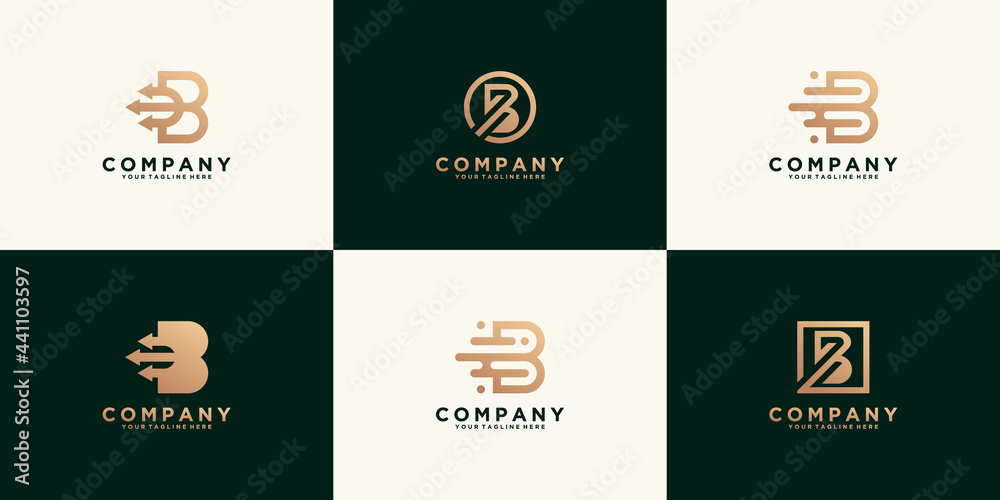 collection, initial letter b logo design template