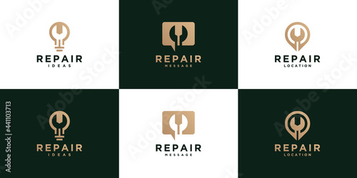 tool repair creative logo collection
