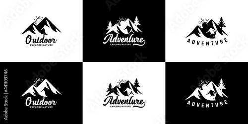 climbing adventure mountain logo collection
