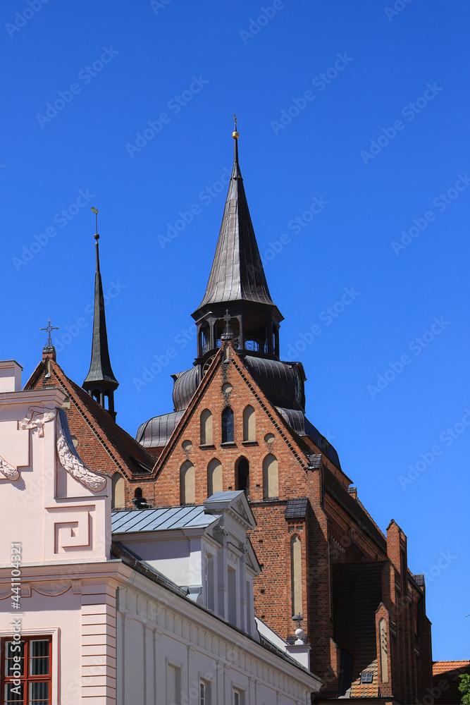 View to the parish church from Guestrow, mecklenburg western pomerania, Germany