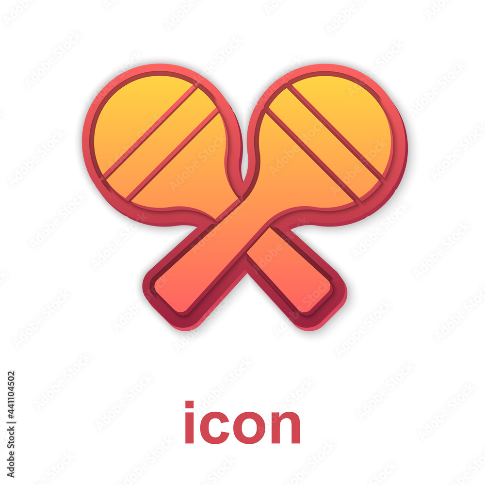 Fototapeta premium Gold Maracas icon isolated on white background. Music maracas instrument mexico. Vector