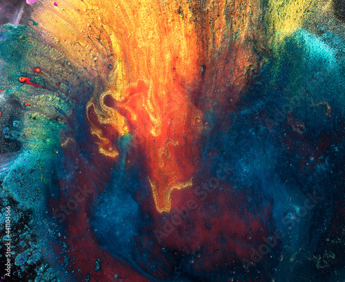 Beautiful acrylic color abstract background. Colored marble mixed ink abstraction