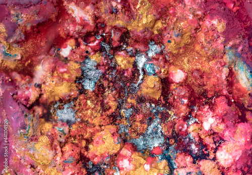 Beautiful acrylic color abstract background. Colored marble mixed ink abstraction