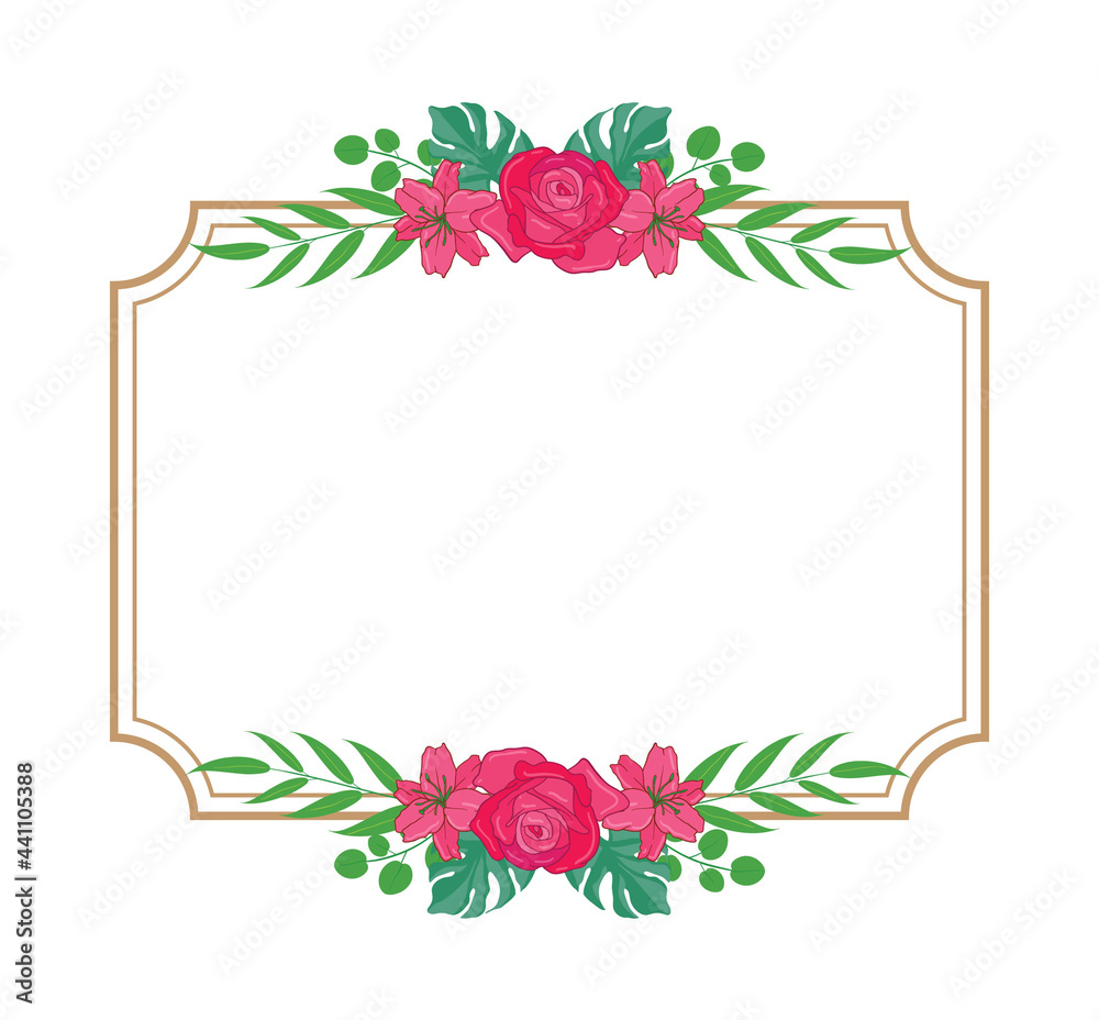 Beautiful Vector Floral Foliage Arrangements Set Graphics with elegant floral and leaves in colourful illustration. Can be used for your wedding or any invitation template