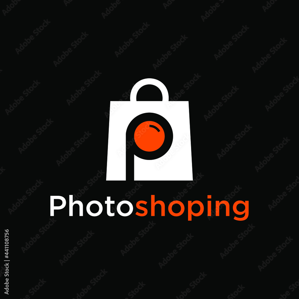 letter P with shop icon logo vector creative simple modern design idea letter P with shop icon logo vector creative simple modern design idea