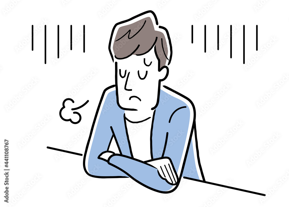 ベクターイラスト素材 落ち込みため息をつく男性 Stock Vector Adobe Stock