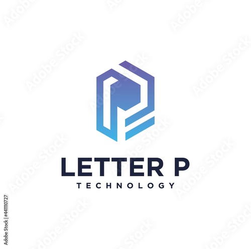 Free Download Abstract minimalist hexagon letter p collection with luxury design - GFXLoad