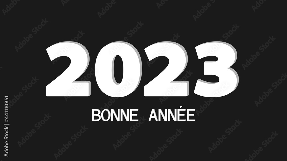 simple illustration of a happy new year 2023 white text on a black background simple illustration of a happy new year 2023 white text on a black background