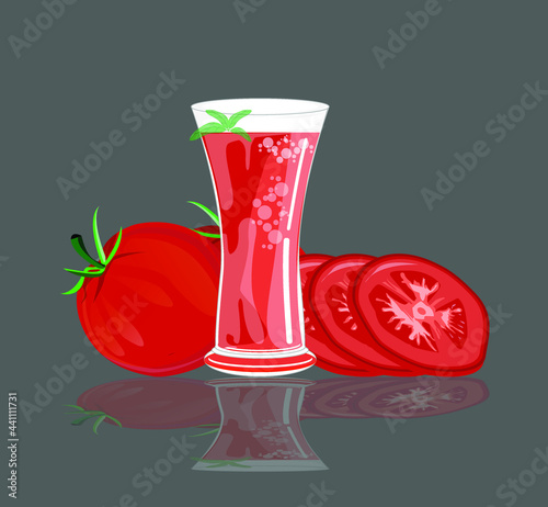 fresh tomato fruit vector drawing