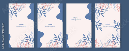 Set of background organic boho cover design templates on the subject of nature, environment and organic products. Vector illustrations for flyer layout, marketing material, magazines, presentations