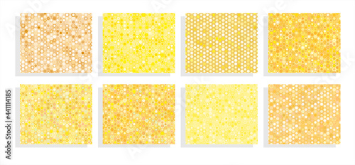 Honeycomb with honey, vector  background illustration set