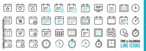 Date and Calendar Line Icons photo