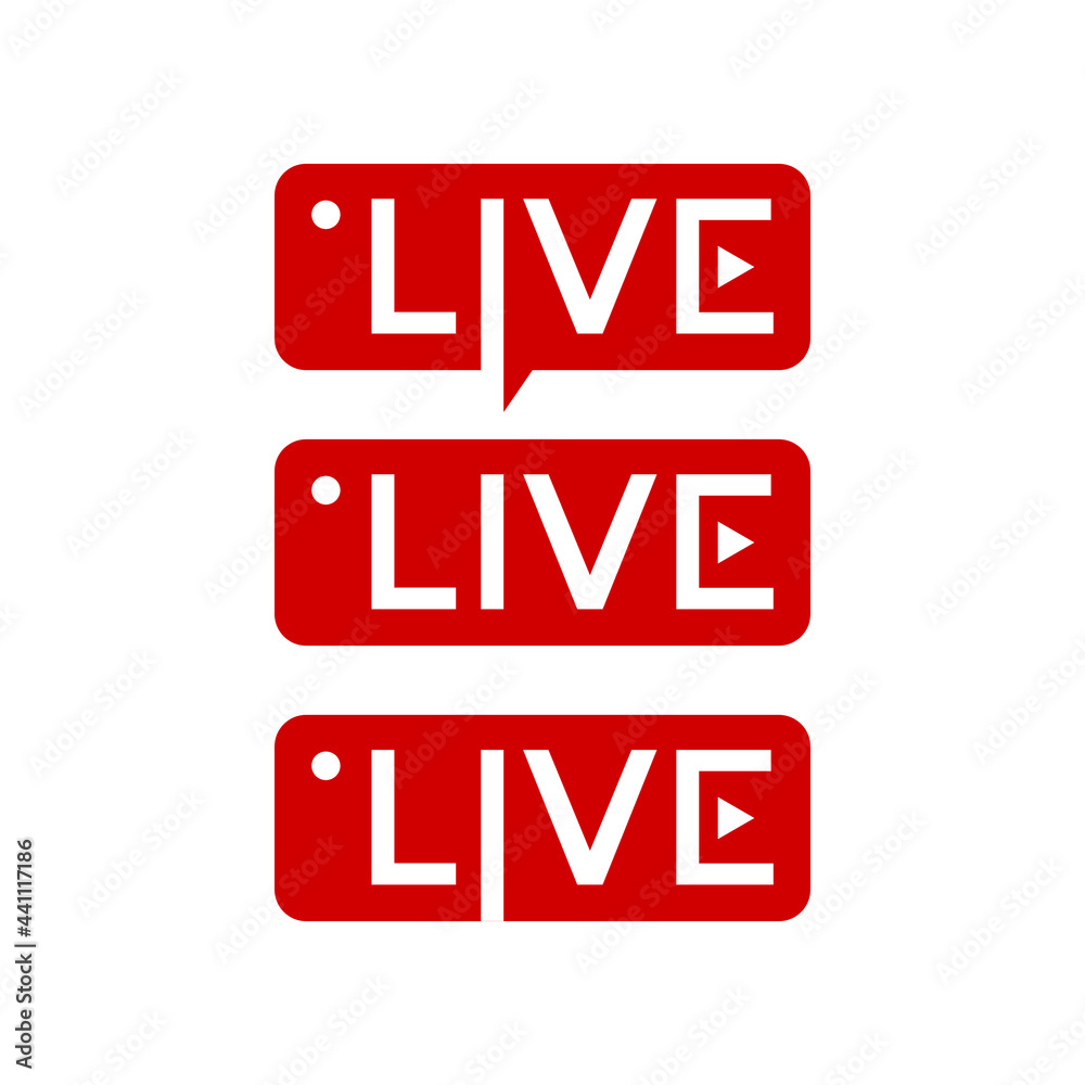 live icon vector red design inspiration creative idea live icon vector red design inspiration creative idea