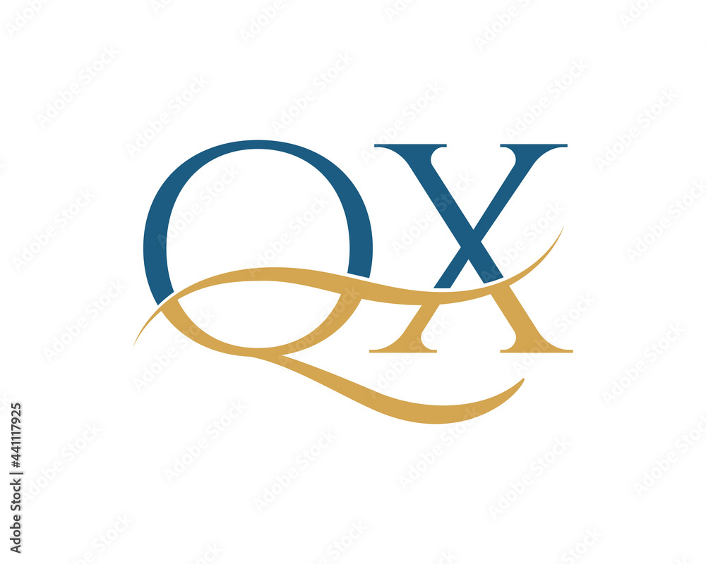 Initial letter QX, QX letter logo design Initial letter QX, QX letter logo design