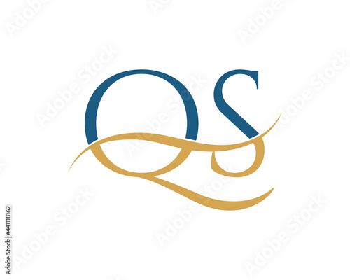Initial letter QS, QS letter logo design