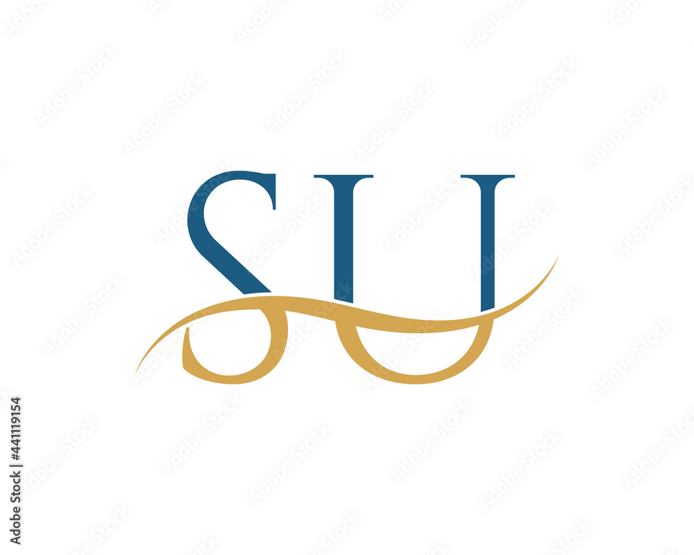 Initial letter SU, SU letter logo design Initial letter SU, SU letter logo design