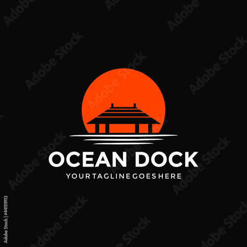 ocean dock logo design creative idea inspiration 