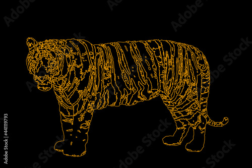 Abstract Tiger. Vector illu...